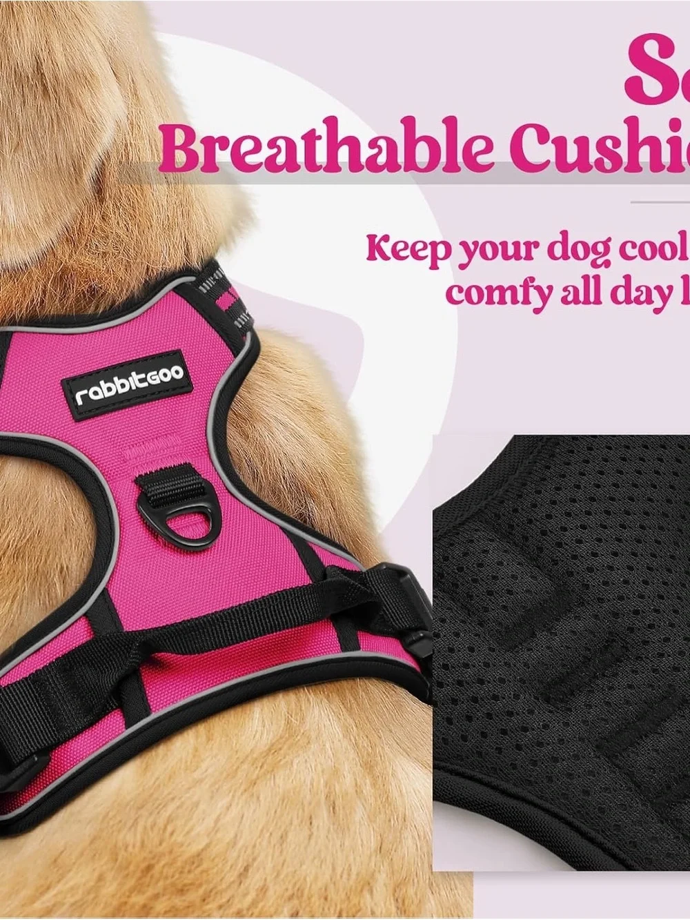 rabbitgoo Dog Harness, No Pull Medium Sized Pet Vest (22-51 lbs)